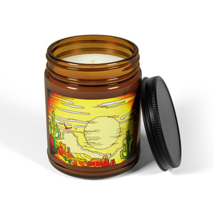 Desert Sunset Scented Soy Candle - Amber Jar, Multi-Size