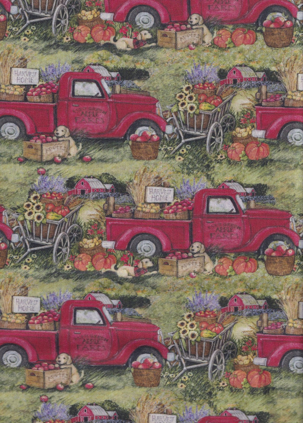 Handmade Placemat Or Table Runner Harvest Truck Allover