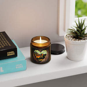 Heartfelt Sunset Scented Soy Candle - Eco-Friendly Amber Jar
