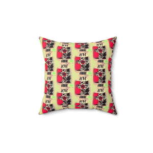 Bold Love Square Pillow - Vibrant Floral Design for Home Decor