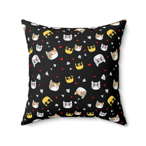 Playful Cat-Themed Decorative Pillow