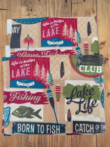 Fishing Flannel 2 piece 16"x20" Fabric Precut