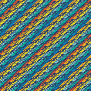 Hasbro Tonka III Logo Stripe Blue Cotton Fabric