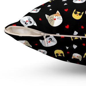 Playful Cat-Themed Decorative Pillow