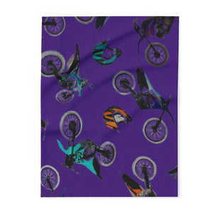 Vibrant Motorcycle Fleece Blanket - Cozy Throw for Bikers, Riders, Gifts, Home Decor, Kids' Room