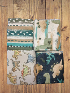 4 Fat Quarters - Assorted Dinosaur Flannel Fat Quarter Bundle