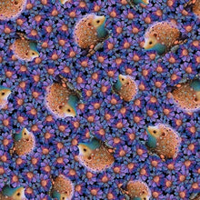 Load image into Gallery viewer, Handmade Valance or Curtain Panel Night Garden Hedgehogs
