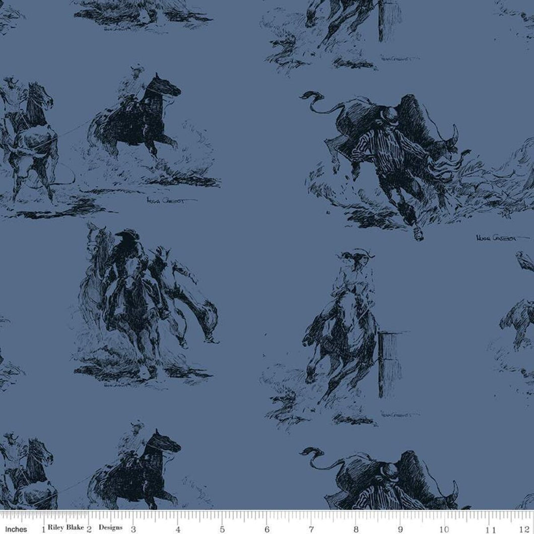 Handmade Valance or Curtain Panel Back of the Chutes Main Denim