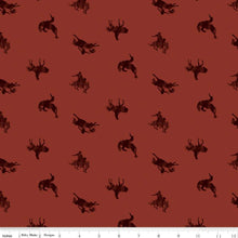 Load image into Gallery viewer, Handmade Valance or Curtain Panel Back of the Chutes Broncos Rust
