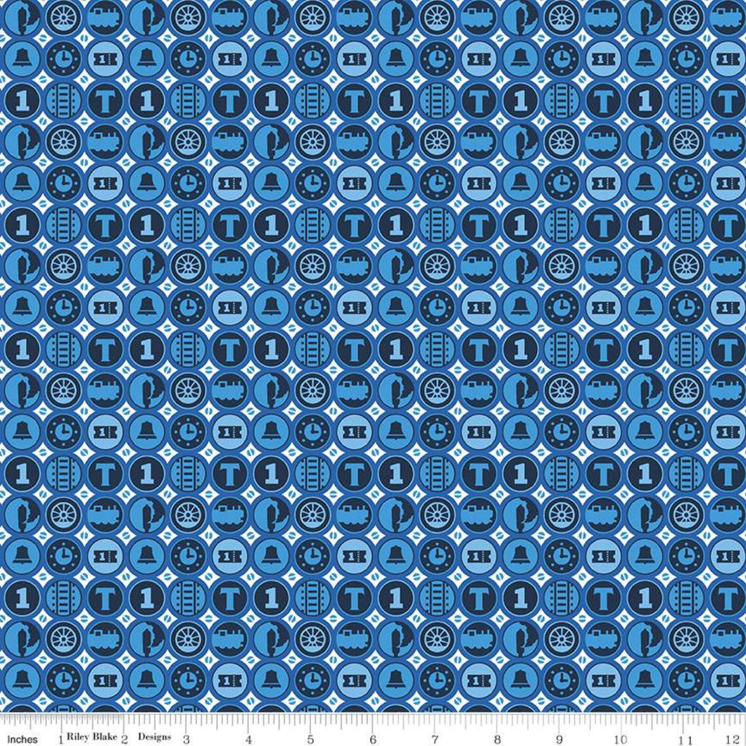 All Aboard With Thomas & Friends Friends Blue Cotton Fabric