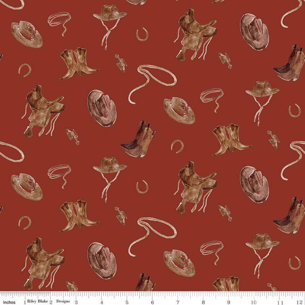 Ride the Range Accessories Barn Red Cotton Fabric