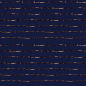 Ride the Range Fence Navy Cotton Fabric
