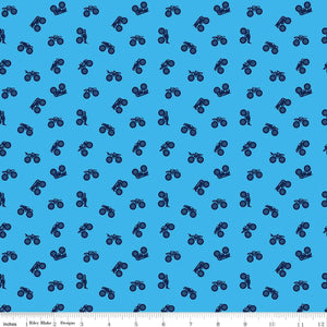 Hot Wheels Monster Trucks Silhouette Blue Cotton Fabric