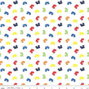 Hot Wheels Monster Trucks Silhouette Multi Cotton Fabric - 1 Yard Precut