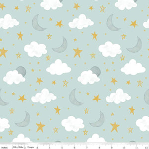 Handmade Placemat Or Table Runner Its A Boy Aqua Moon and Stars
