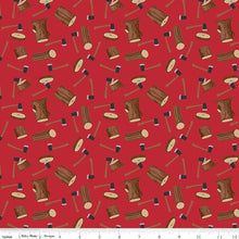 Load image into Gallery viewer, Handmade Placemat Or Table Runner Woodsman Wood Axe Red
