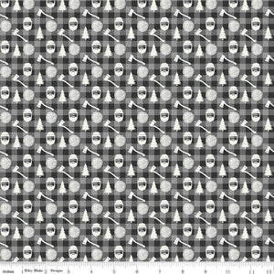 Woodsman Lumberjack Plaid Black Cotton Fabric
