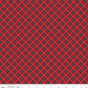 Woodsman Bias Plaid Red/Black Cotton Fabric