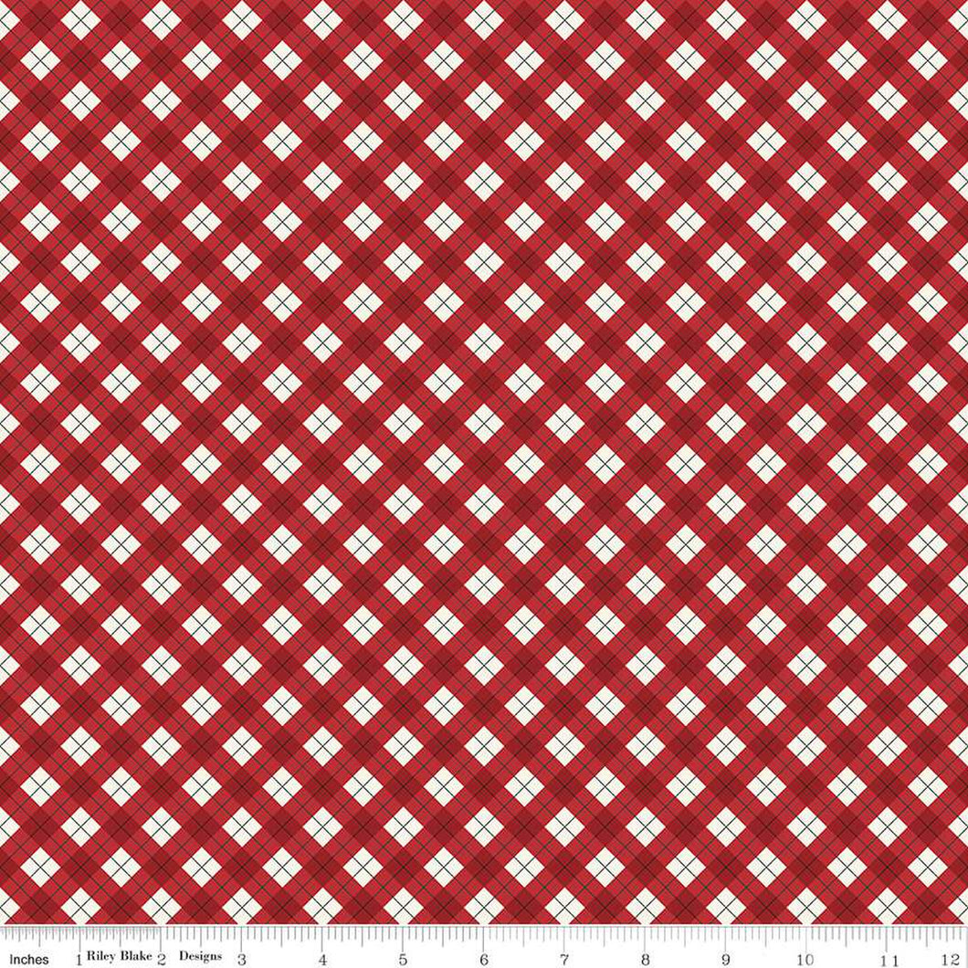 Woodsman Bias Plaid Red Cotton Fabric