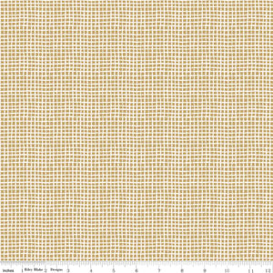 'Round the Mountain Wonky Gingham Curry Cotton Fabric