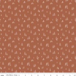 'Round the Mountain Pinpoint Pines Cinnamon Cotton Fabric