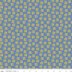 Vintage Caterpillar® Vintage Logo Toss Blue Cotton Fabric