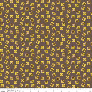 Vintage Caterpillar® Vintage Logo Toss Brown Cotton Fabric