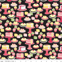 Load image into Gallery viewer, Handmade Placemat Or Table Runner Flour &amp; Flower Sweet Bakes Black
