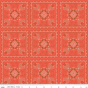Wild Rose Bandanas Cayenne Cotton Fabric