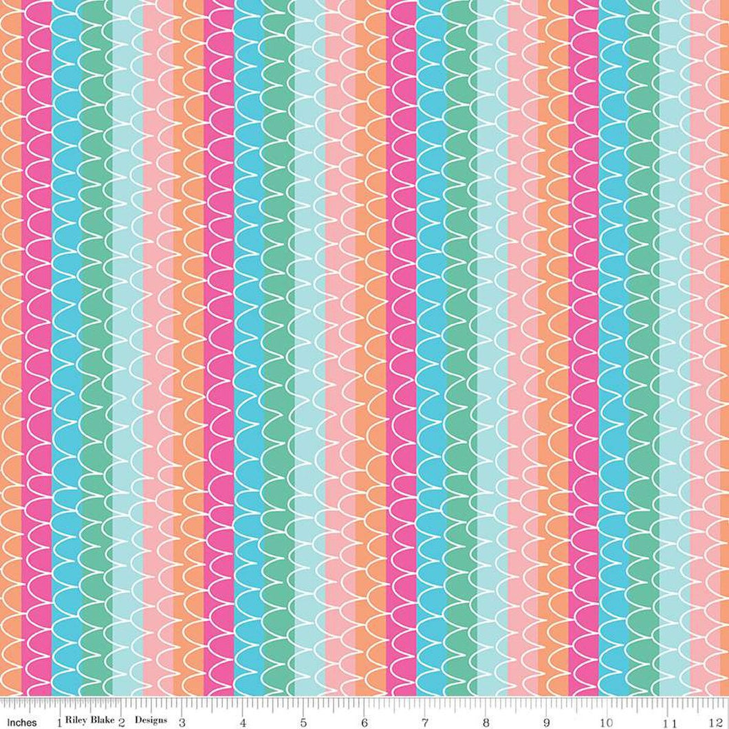 Handmade Placemat Or Table Runner Mer-Mazing Scale Stripes Multi