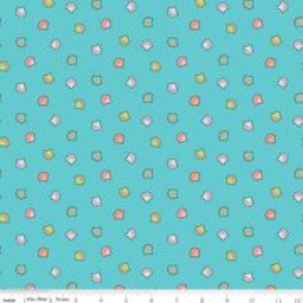 Handmade Valance or Curtain Panel Mer-Mazing Shells Blue