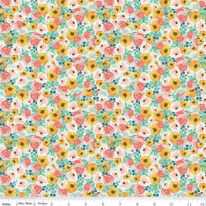 Handmade Valance or Curtain Panel Spring Gardens Sky