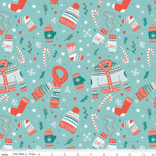 Load image into Gallery viewer, Handmade Valance or Curtain Panel Ski Hill Main Aqua
