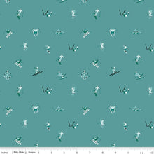 Load image into Gallery viewer, Handmade Valance or Curtain Panel Ski Hill Ski Tracks Aqua
