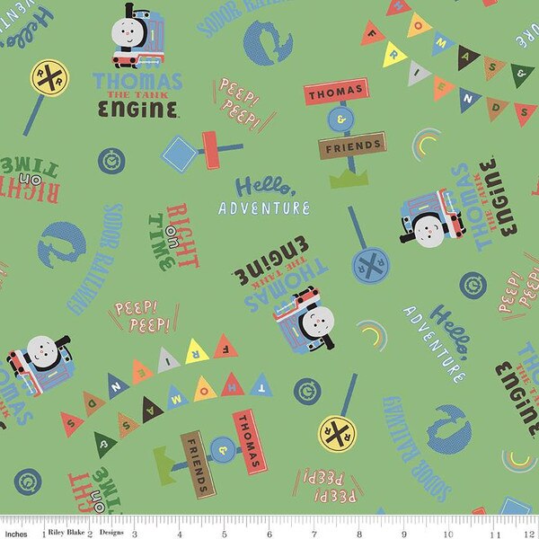 Thomas & Friends™ Sodor Railway Words Cotton Fabric