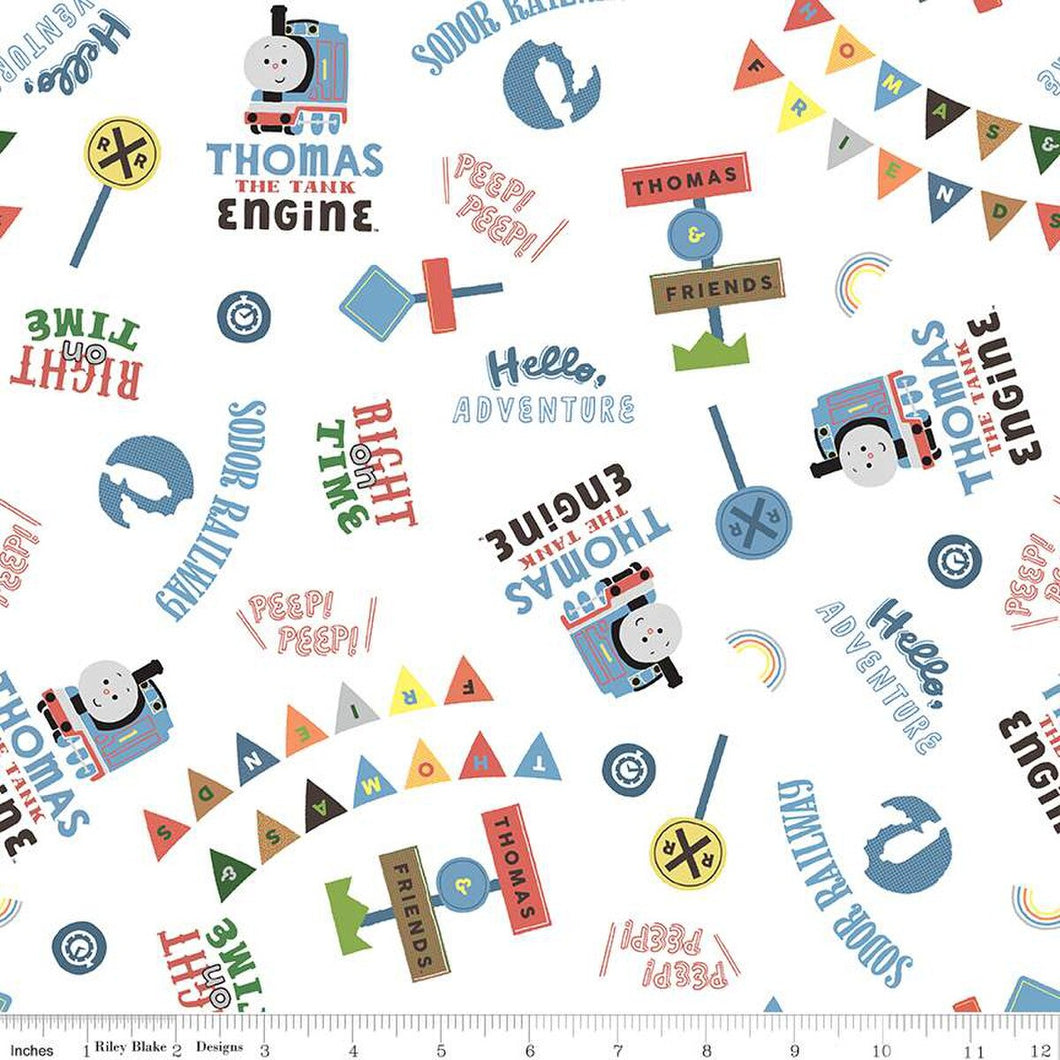 Thomas & Friends™ Sodor Railway Words Cotton Fabric