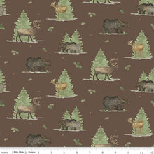 Load image into Gallery viewer, Handmade Valance or Curtain Panel Let&#39;s Get Lost in the Woods Main Brown
