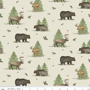Handmade Valance or Curtain Panel Let's Get Lost in the Woods Main Off White