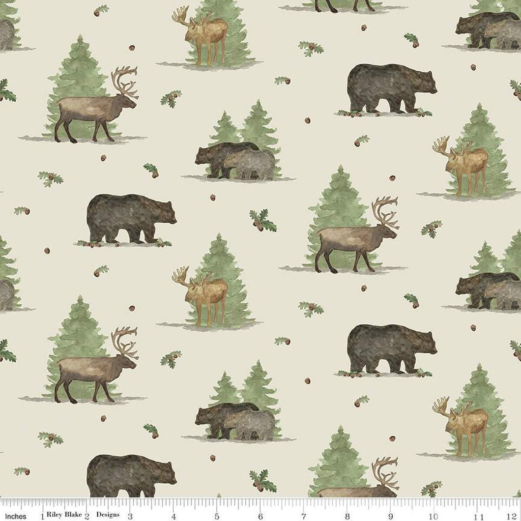Handmade Valance or Curtain Panel Let's Get Lost in the Woods Main Off White