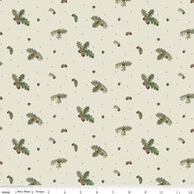 Load image into Gallery viewer, Handmade Valance or Curtain Panel Let&#39;s Get Lost in the Woods Acorns and Leaves Off White
