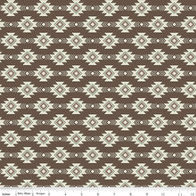 Load image into Gallery viewer, Handmade Valance or Curtain Panel Let&#39;s Get Lost in the Woods Geometric Brown
