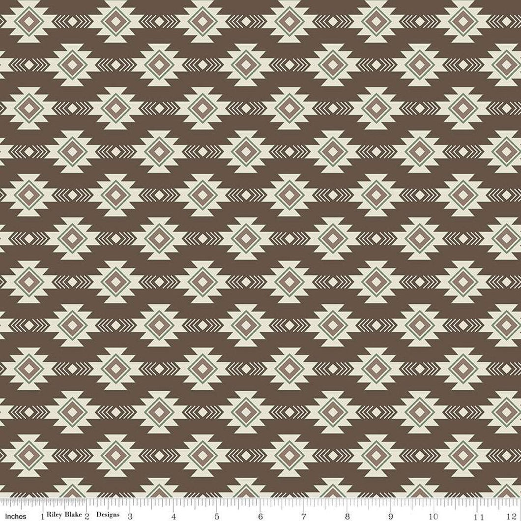 Handmade Valance or Curtain Panel Let's Get Lost in the Woods Geometric Brown