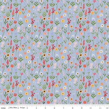 Load image into Gallery viewer, Handmade Valance or Curtain Panel Flora No. 6 Stems Periwinkle
