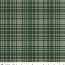 Load image into Gallery viewer, Handmade Valance or Curtain Panel Let&#39;s Get Lost in the Woods Plaid Green
