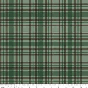 Handmade Valance or Curtain Panel Let's Get Lost in the Woods Plaid Green