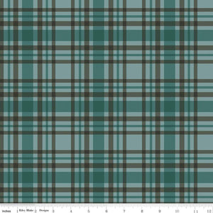 Handmade Valance or Curtain Panel Let's Get Lost in the Woods Plaid Teal
