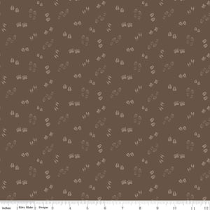 Handmade Valance or Curtain Panel Let's Get Lost in the Woods Tracks Brown