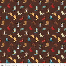 Load image into Gallery viewer, Handmade Valance or Curtain Panel Cowboys Boots Brown

