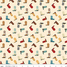 Load image into Gallery viewer, Handmade Valance or Curtain Panel Cowboys Boots Cream
