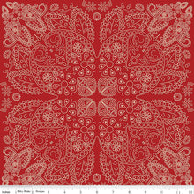 Load image into Gallery viewer, Handmade Valance or Curtain Panel Cowboys Bandana Barn Red
